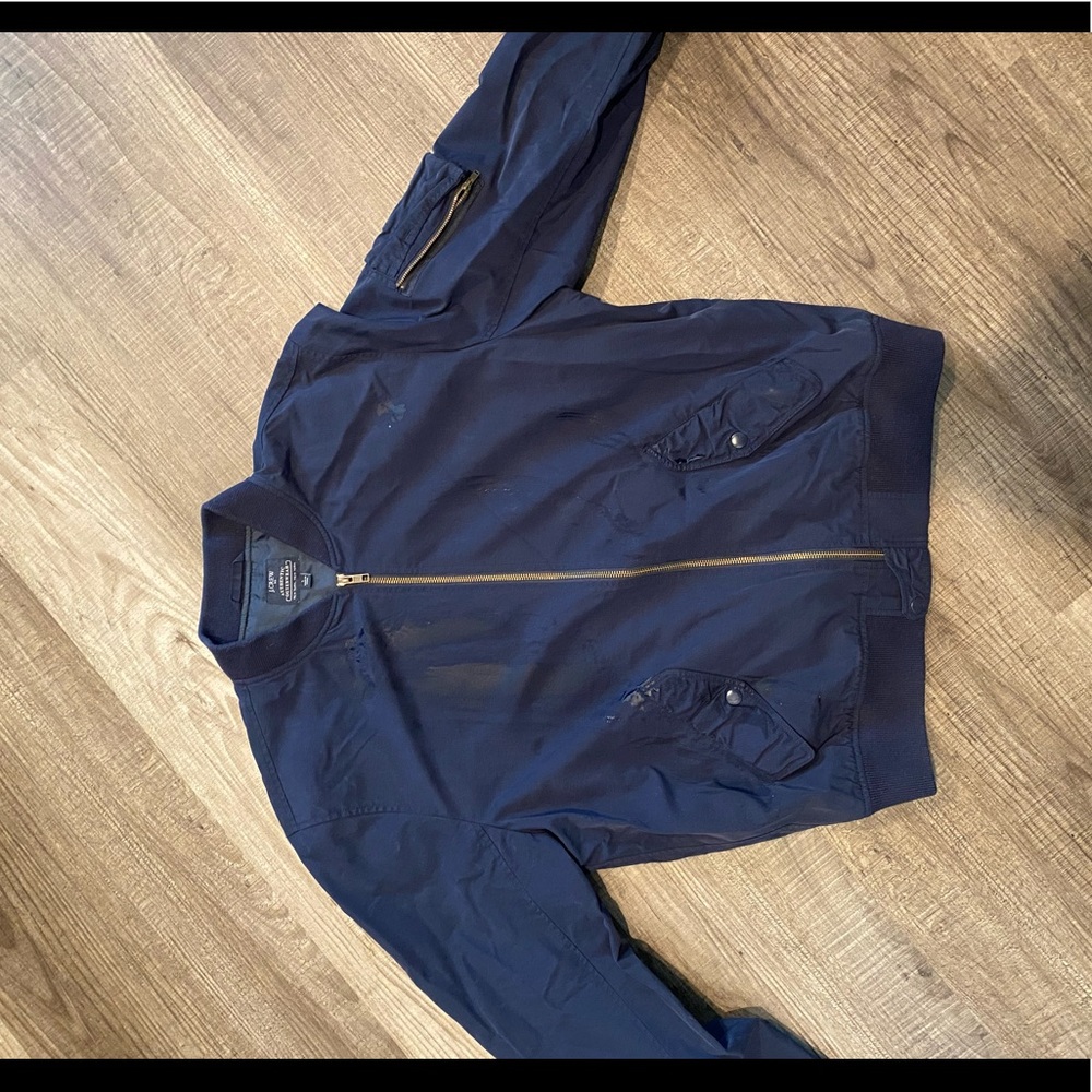 J crew navy bomber jacket